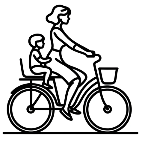 子供乗せ自転車イラスト