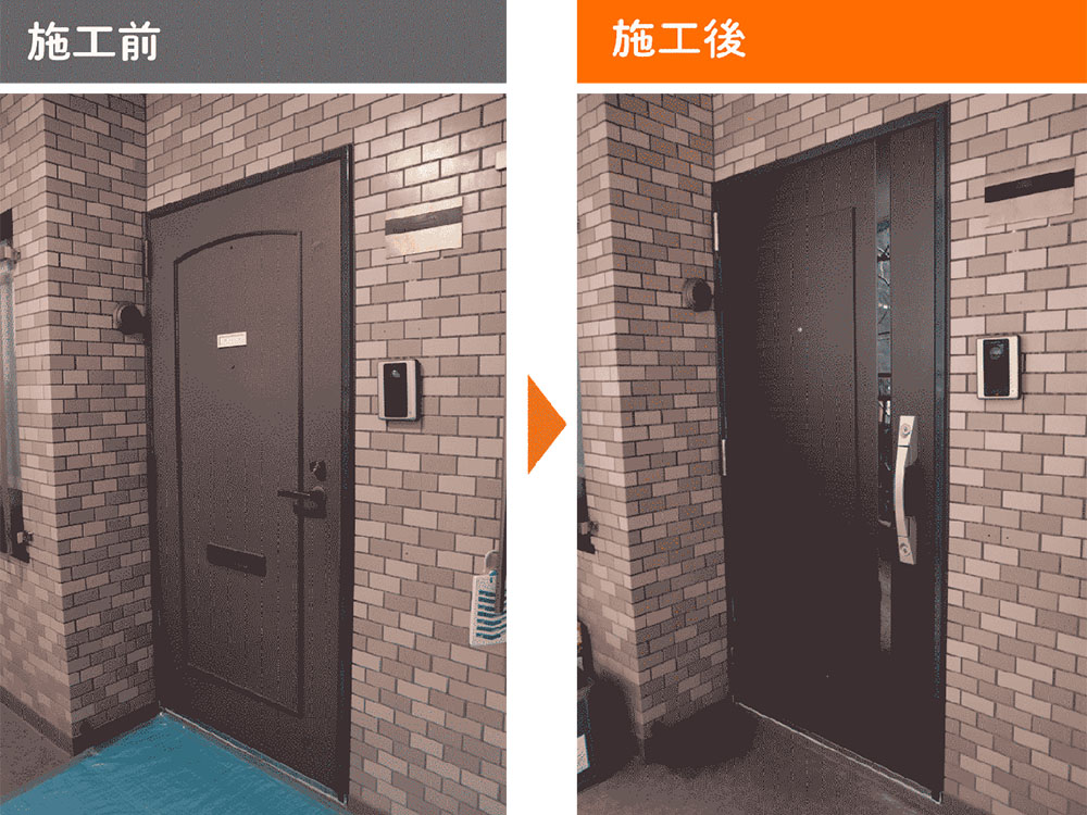 埼玉県のマンションにてたすかるドアの施工を完了